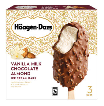 Haagen Dazs Vanilla Almond Bar - 12 Count