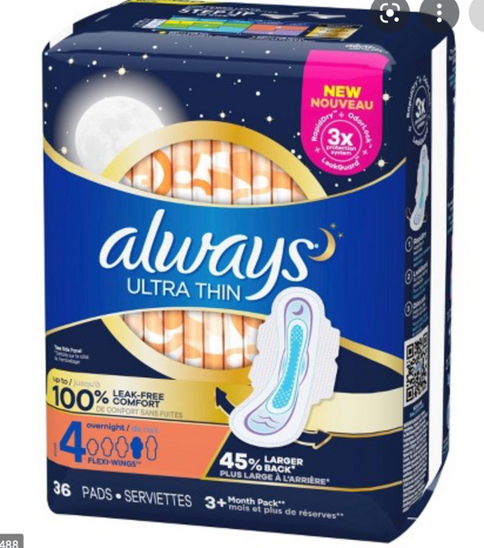 Always Ultra Thin - Overnight - 40Ct